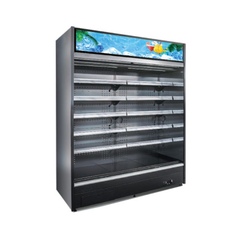 4 Layers Vertical Multideck Open Chiller With Light Box video