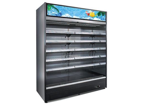 4 layers vertical multideck open chiller with light box6