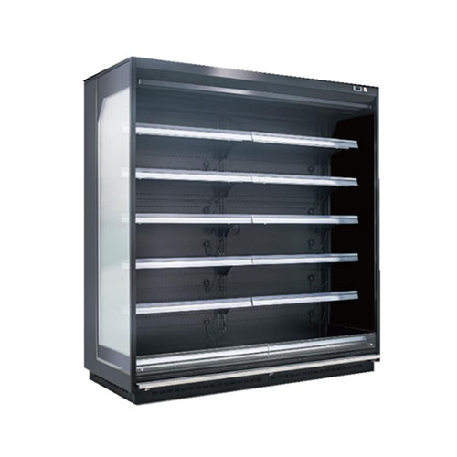 Low Base 5 Layers Shelves Open Vertical Multi Deck Display Chiller video