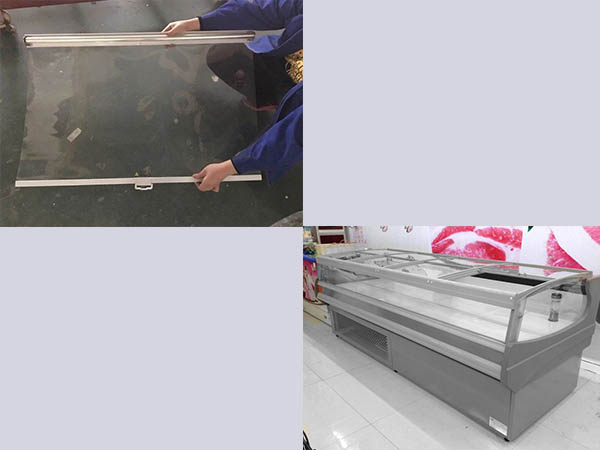 Luxury Fresh Meat Service Over Counter Showcase With Stainless Steel Shelves7