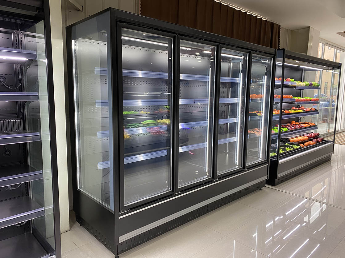 glass door upright verical display refrigerator chiller10