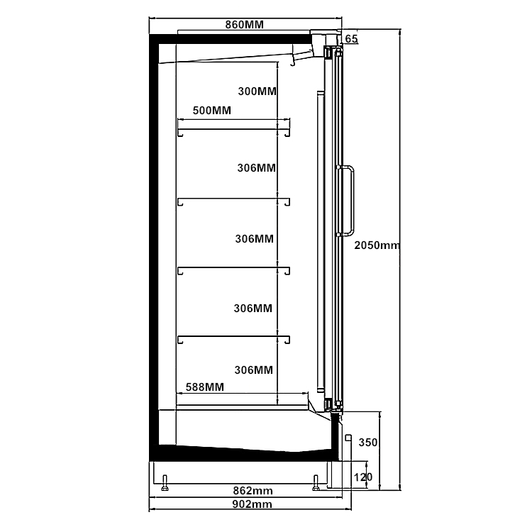 vertical glass door display refrigerator chiller5