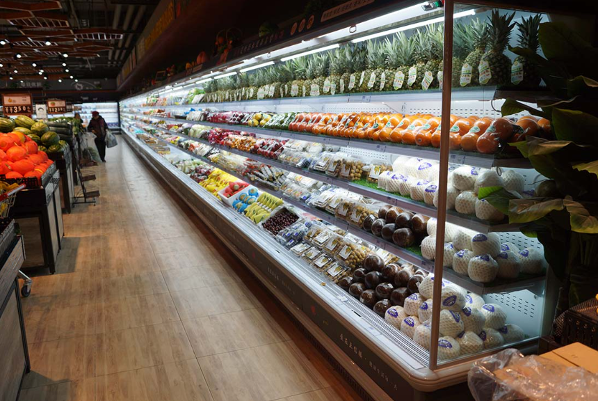 4 Layers Shelves Open Vertical Multi Deck Display Chiller