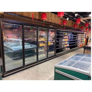 Excellent quality Remote Vertical Multideck Cabinet Chiller Full Glass Door Cabinet Display Freezer
