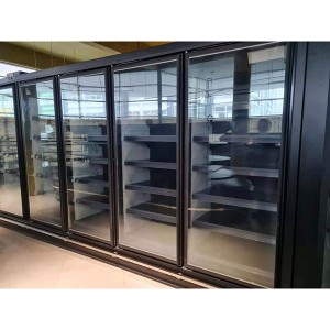 Excellent quality Remote Vertical Multideck Cabinet Chiller Full Glass Door Cabinet Display Freezer