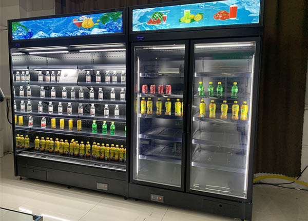 4 layers vertical multideck open chiller with light box10