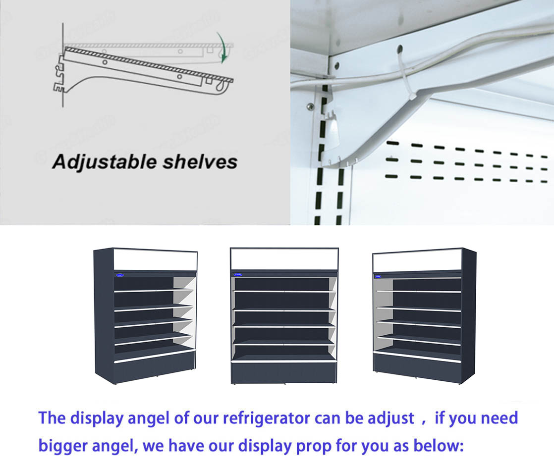 4 layers vertical multideck open chiller with light box8