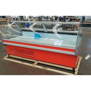 China Supplier Commercial Fridge Supermarket Display Glass Cooler Butchery Fresh Meat Fridge Showcase Deli Food Counter