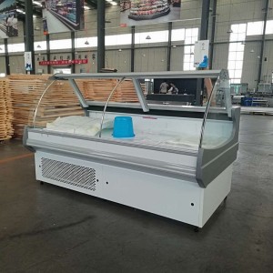 China Supplier Commercial Fridge Supermarket Display Glass Cooler Butchery Fresh Meat Fridge Showcase Deli Food Counter