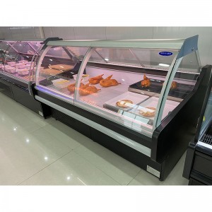 China Supplier Commercial Fridge Supermarket Display Glass Cooler Butchery Fresh Meat Fridge Showcase Deli Food Counter