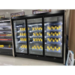 wholesale price Supermarket Showcase Refrigerators Upright Door Frozen Food/Ice Cream Display Fridge Freezer with Glass Doors