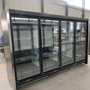 wholesale price Supermarket Showcase Refrigerators Upright Door Frozen Food/Ice Cream Display Fridge Freezer with Glass Doors