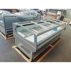 New Delivery for Commercial Large-Capacity Freezer Display Refrigerated Frozen Fresh Horizontal Island Cabinet Transparent Glass Supermarket Refrigerator