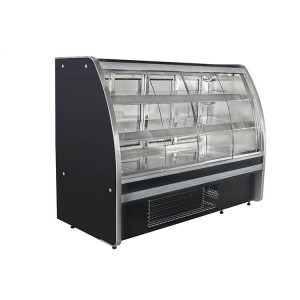 Stainless Steel Vertical Fresh Meat Service Display Open Chiller