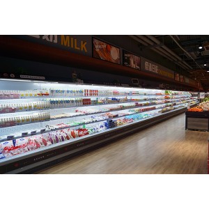 IOS Certificate Multideck Front Open Cabinet Display Upright Showcase Cooler Chiller