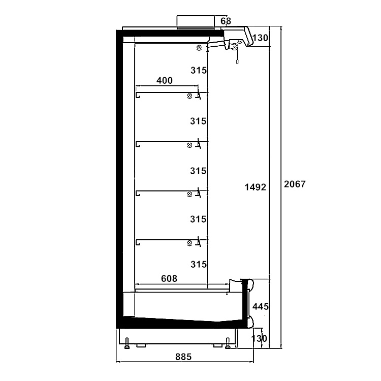 Layers Shelves Open Vertical Multi Deck Display Chiller5