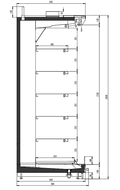 Low-Base-5-Layers-Shelves-Open-Vertical-Multi-Deck-Display-Chiller-photo-02