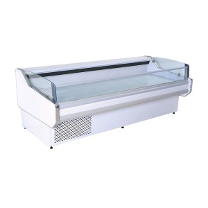 Wholesale ODM China Butcher Shop Curve Glass Freezer Meat Chiller Display Fridge Chiller for Sale