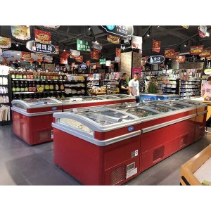 Wholesale Price China New Design with Three-Stage Door Opening Island Freezer Combined Freezer