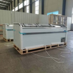 100% Original Factory China Supermarket Commercial Large Capacity Display Sliding Glass Door Chest Island Freezer