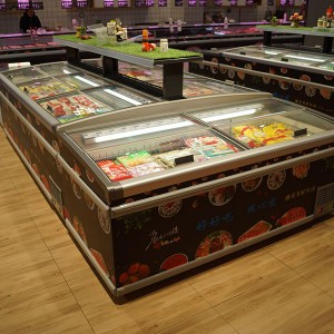 Factory Outlets Commercial Refrigerator Supermarket Freezer Overhead Combined Island Freezer Plug-in