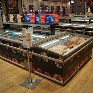 Factory Outlets Commercial Refrigerator Supermarket Freezer Overhead Combined Island Freezer Plug-in