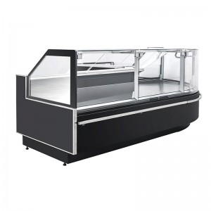 Hot sale Factory Fresh Meat Display Straight Glass Meat Showcase Deli Case/ Showcase/Straight Glass Cooler Supermarket Refrigerator