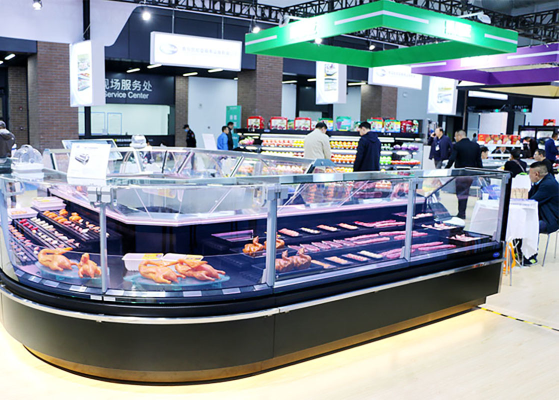 Straight glass service showcase counter for deli and fresh meat