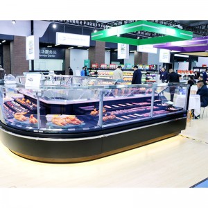 Hot sale Factory Fresh Meat Display Straight Glass Meat Showcase Deli Case/ Showcase/Straight Glass Cooler Supermarket Refrigerator
