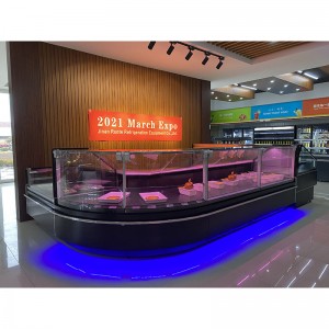 Hot sale Factory Fresh Meat Display Straight Glass Meat Showcase Deli Case/ Showcase/Straight Glass Cooler Supermarket Refrigerator