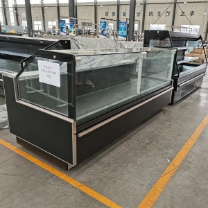 Hot sale Factory Fresh Meat Display Straight Glass Meat Showcase Deli Case/ Showcase/Straight Glass Cooler Supermarket Refrigerator