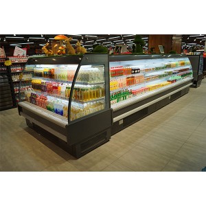 Best Price for Arc Semi-High Open Upright Multi-Layer Air Curtain Display Cabinet Commercial Open Chiller