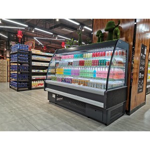 Best Price for Arc Semi-High Open Upright Multi-Layer Air Curtain Display Cabinet Commercial Open Chiller
