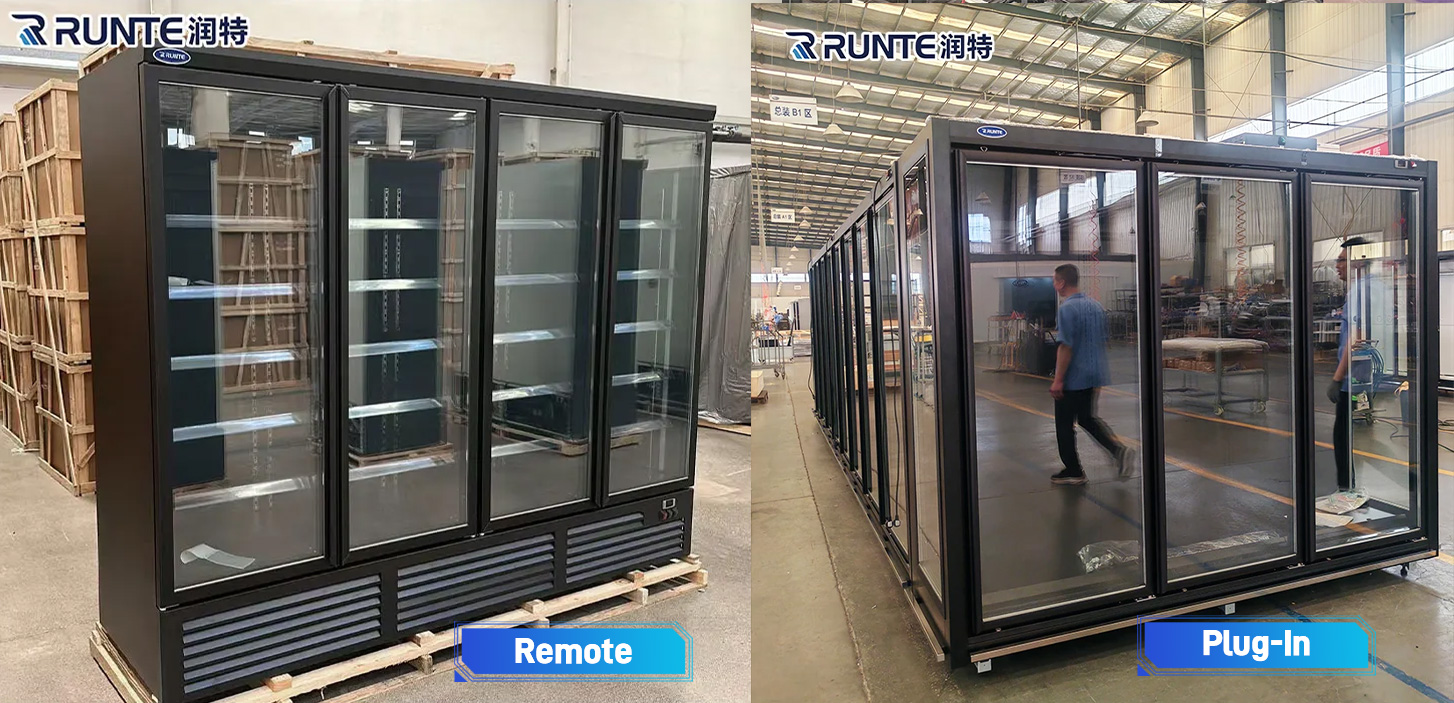 Runte Remote Condenser and Plug-In Glass Door Commercial Refrigerator