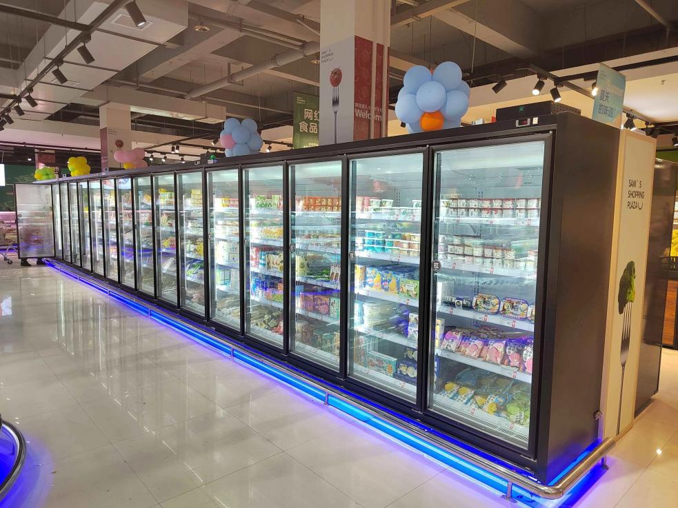 Runte Supermarket Glass Door Freezer Merchandiser Display