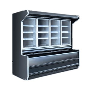 China Supplier Double Temperature Upright Commercial Display Cabinet Showcase Chiller Refrigerator